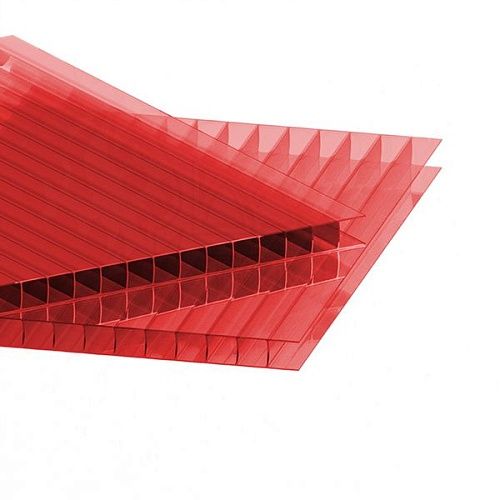 Поликарбонат Сотовый поликарбонат 10 мм (2,1 х 12м, красный)
